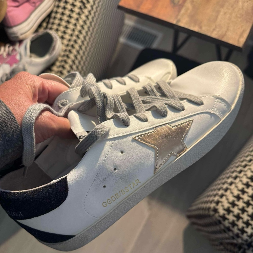 Golden Goose White Sneakers with Gold Star